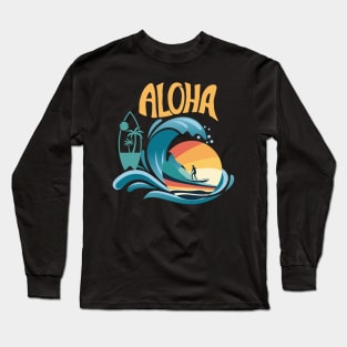 Surfing Aloha Long Sleeve T-Shirt